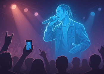 🌐 “Travis Scott’s Hologram Show Sparks Debate About the Future of Live Music”